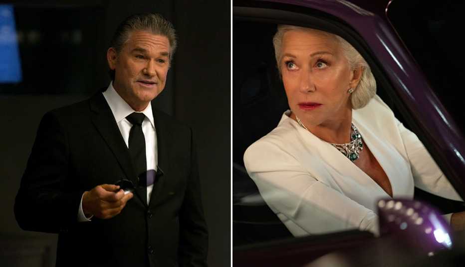 Kurt Russell (izquierda) en "The Fate of the Furious" y Helen Mirren en "F9". Kurt Russell (izquierda) en "The Fate of the Furious" y Helen Mirren en "F9".