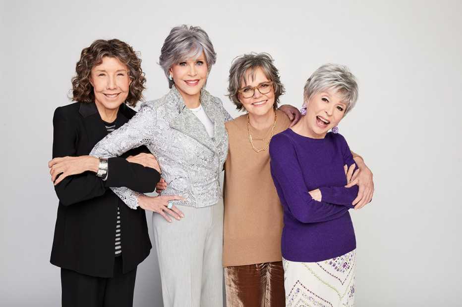 (De izquierda a derecha) Lily Tomlin, Jane Fonda, Sally Field y Rita Moreno.