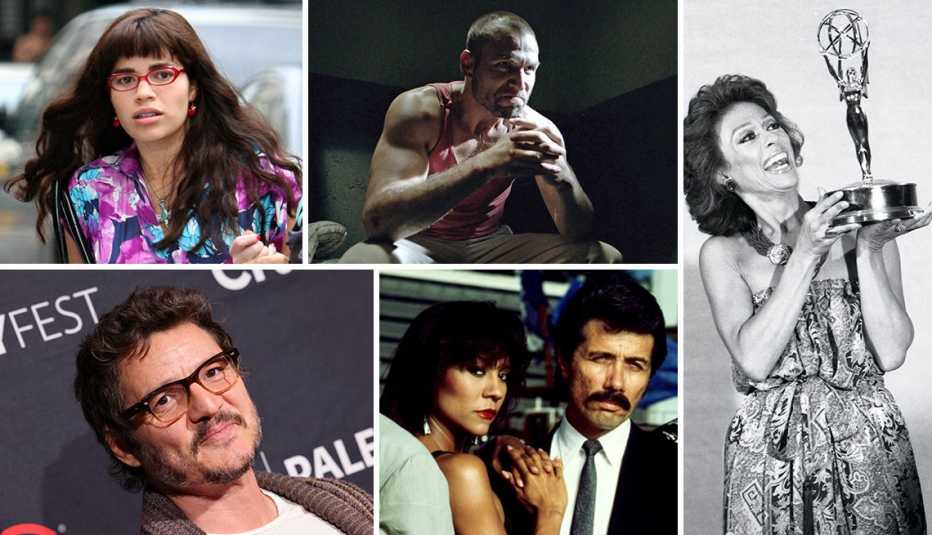 (Desde la izquierda en sentido de las manecillas del reloj) America Ferrera, Rafael Amaya, Rita Moreno, Edward James Olmos y Pedro Pascal.