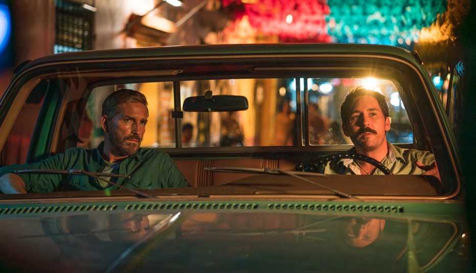 Jim Caviezel y Javier Godino en "Sound of Freedom".