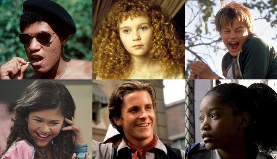 Un collage de grandes estrellas cuando eran jóvenes.