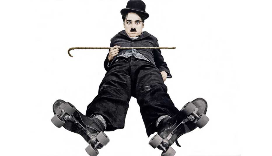 Charlie Chaplin en una escena de la película The Rink Charlie Chaplin en una escena de la película The Rink