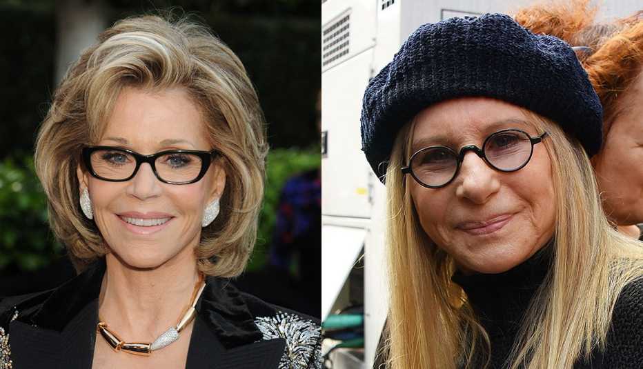 Mujeres usando lentes de marco negro