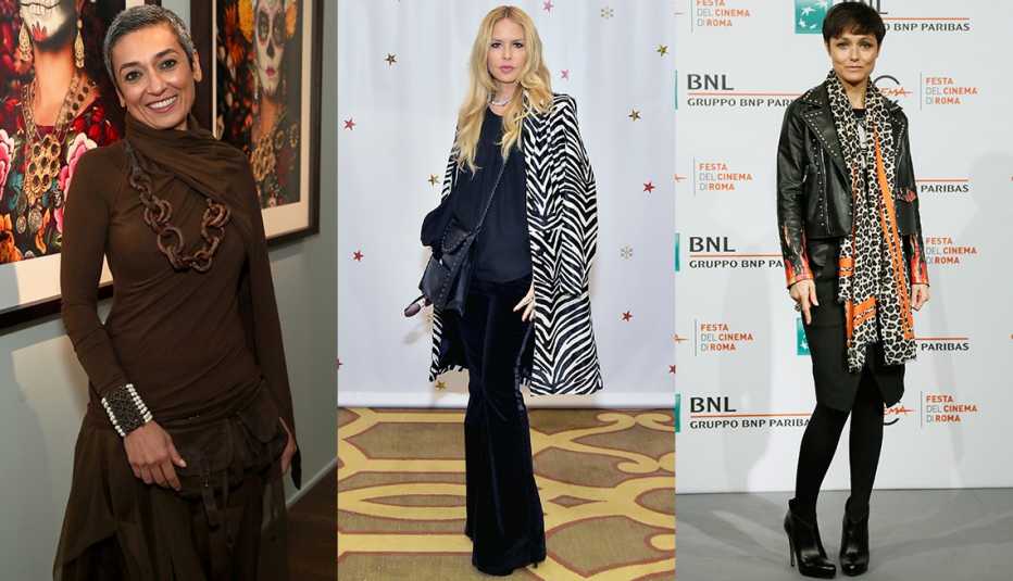 Zainab Salbi, Rachel Zoe, Petra Magoni con vestidos apropiados para el trabajo.