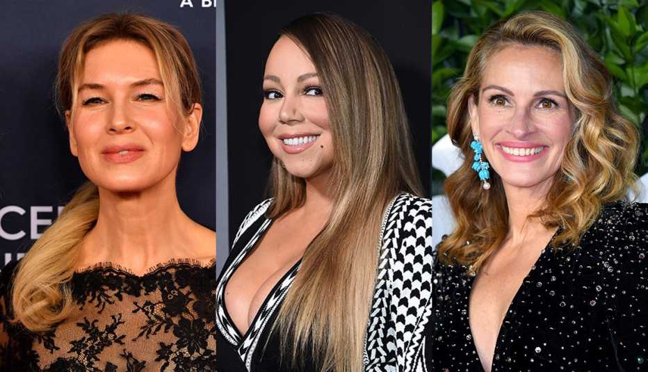(De izquierda a derecha) Renee Zellweger, Mariah Carey y Julia Roberts