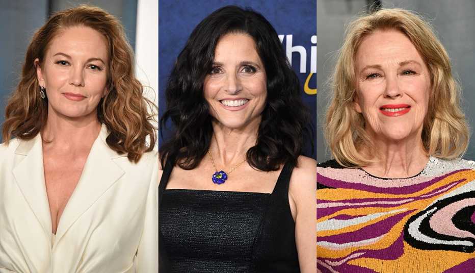 (De izquierda a derecha) Diane Lane, Julia Louis-Dreyfus y Catherine O'Hara