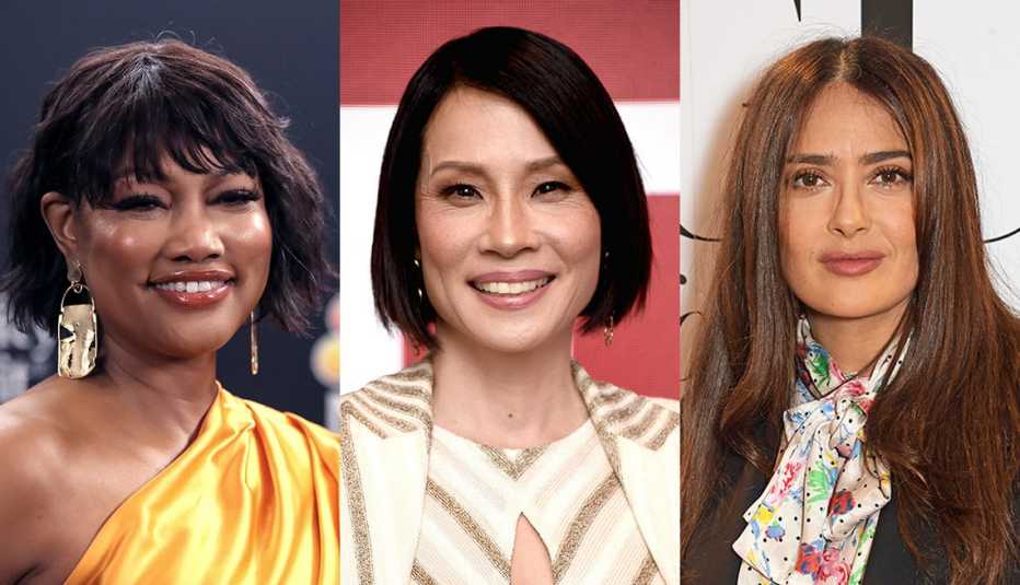 (De izquierda a derecha) Garcelle Beauvais, Lucy Liu y Salma Hayek