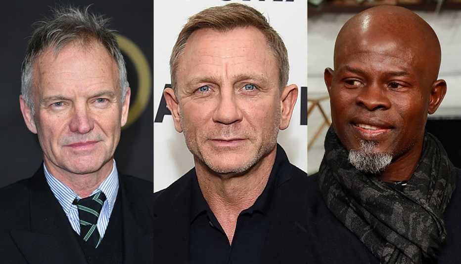 (Izquierda a derecha) Sting, Daniel Craig y Djimon Honsou.
