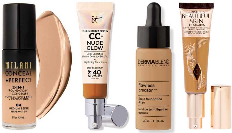 Opciones de bases de maquillaje y correctores. Opciones de bases de maquillaje y correctores.