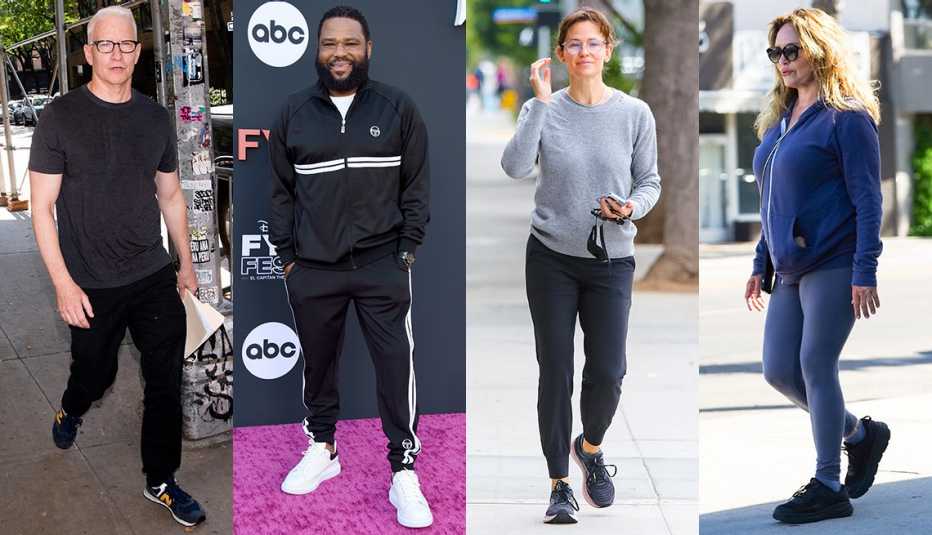 (Izquierda a derecha) Anderson Cooper, Anthony Anderson, Jennifer Garner y Catherine Bach.