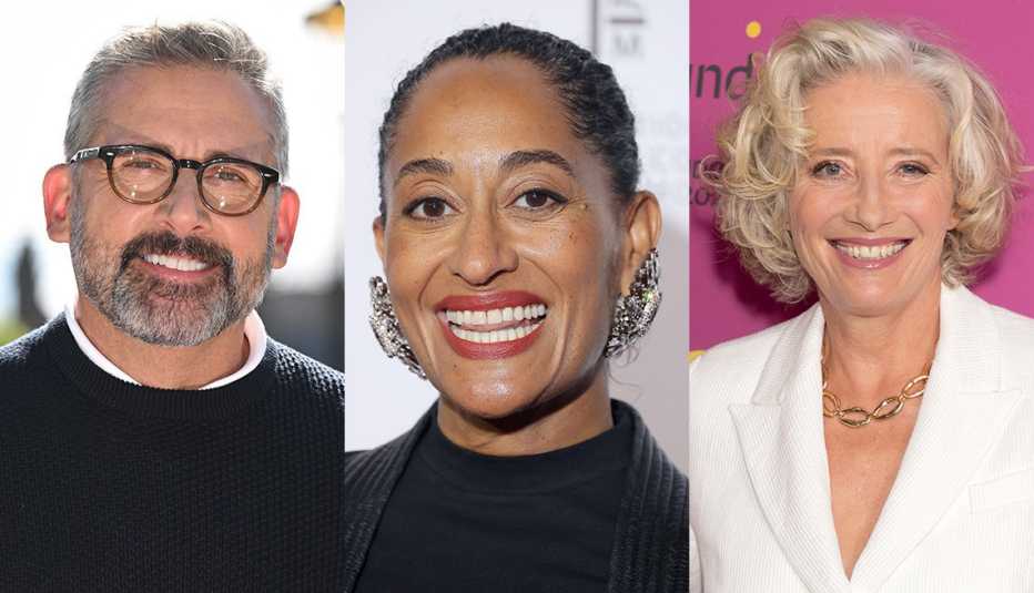 (Izquierda a derecha) Steve Carell, Tracee Ellis Ross y Emma Thompson.