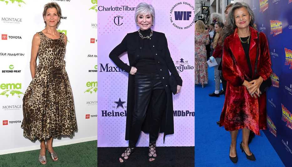 (Izquierda a derecha) Wendie Malick, Rita Moreno y Tracey Ullman.