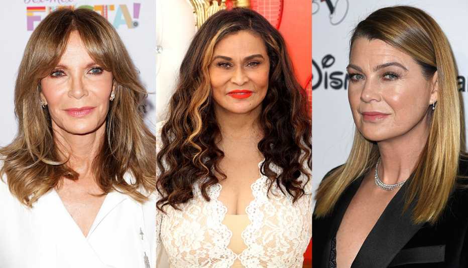 (De izquierda a derecha) Jaclyn Smith, Tina Knowles-Lawson y Ellen Pompeo.