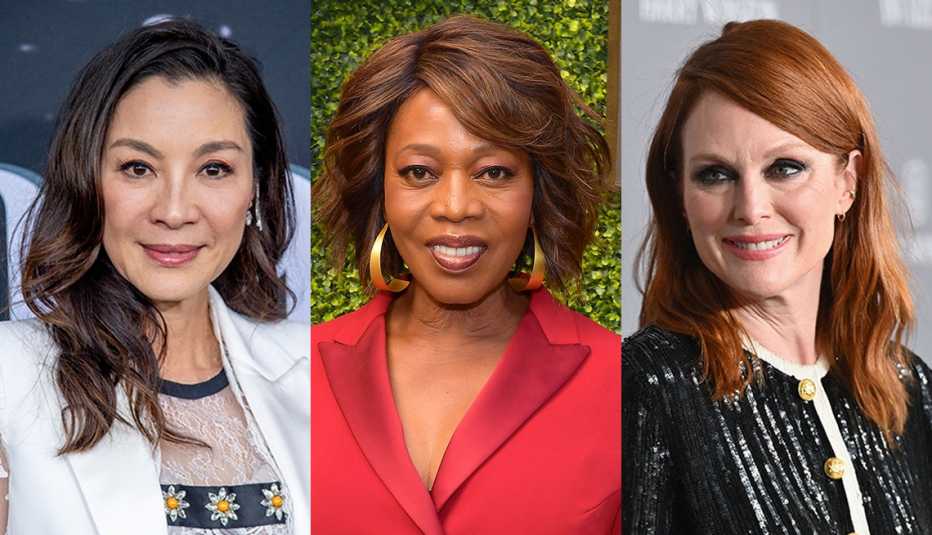(De izquierda a derecha) Michelle Yeoh, Alfre Woodard y Julianne Moore.