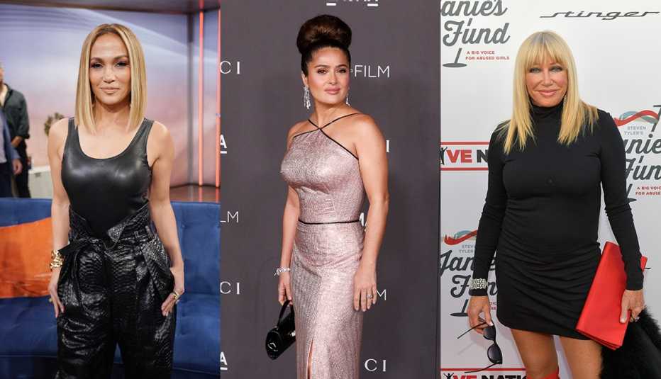 Jennifer Lopez, Salma Hayek, y Suzanne Somers