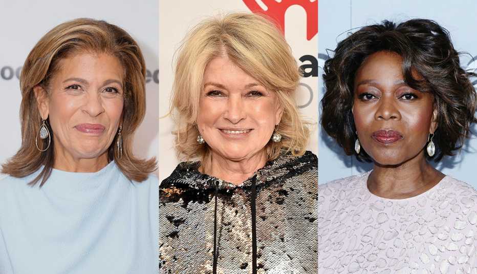 (Izquierda a derecha) Hoda Kotb, Martha Stewart y Alfre Woodard.