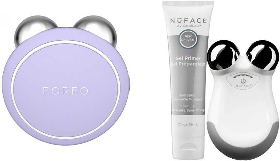 Bear Mini de Foreo (izquierda) y Mini Facial Toning Device de NuFace.