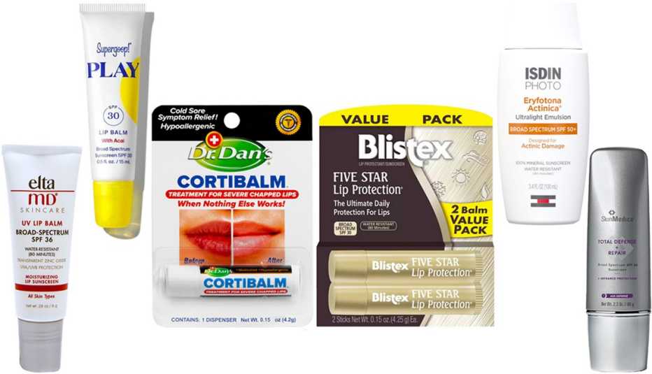 Opciones de bálsamos labiales. Opciones de bálsamos labiales.