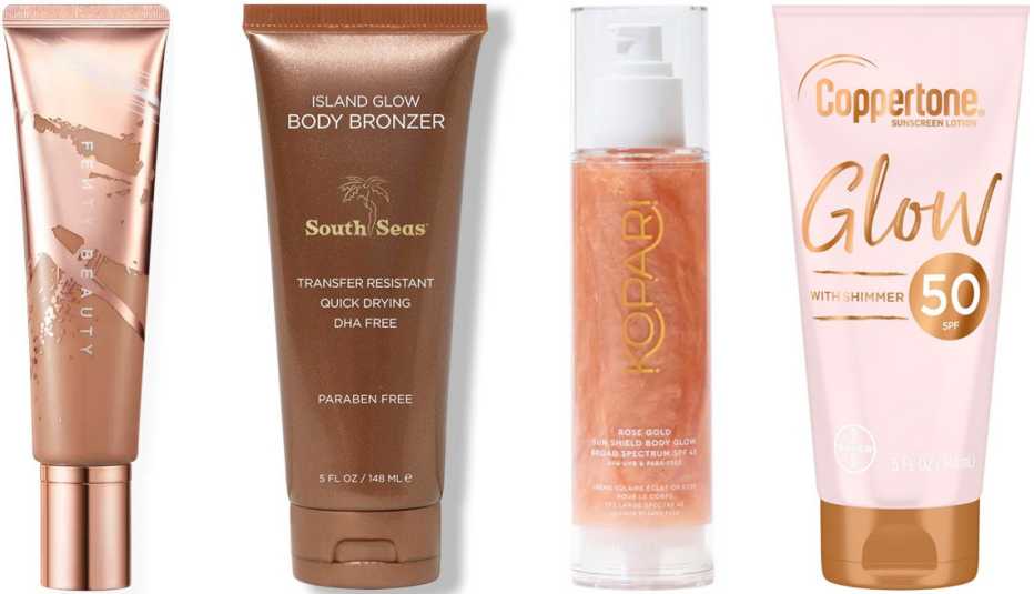 Productos de lociones para broncearse.