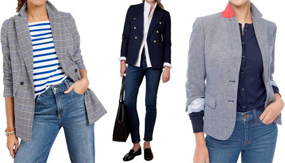 Variedades de chaquetas en diferentes tonos de azul. Variedades de chaquetas en diferentes tonos de azul.