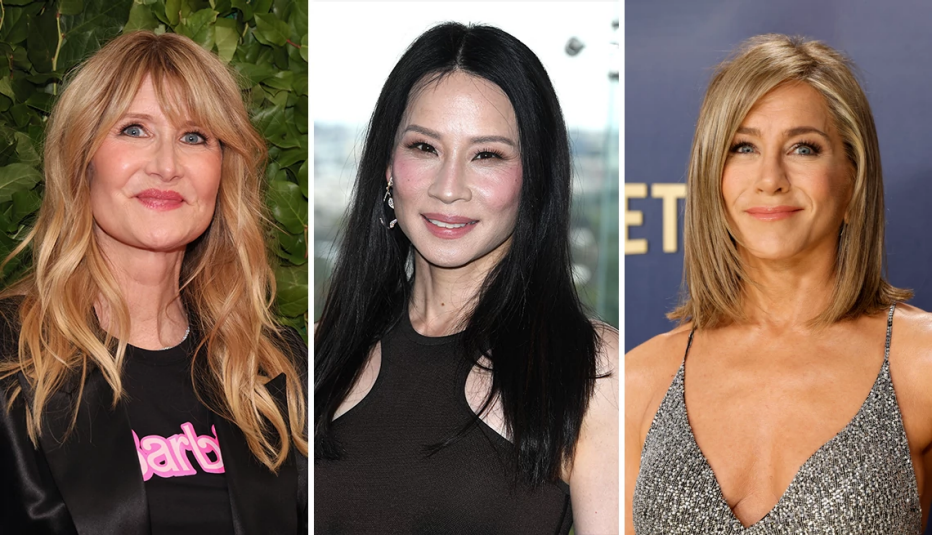 (De izquierda a derecha) Laura Dern, Lucy Liu y Jennifer Aniston.
