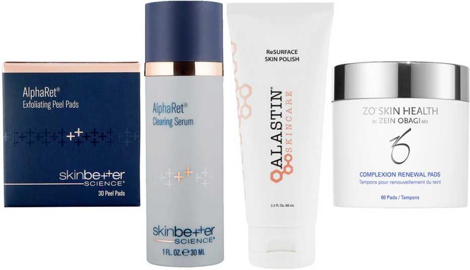 Productos para exfoliar la piel.