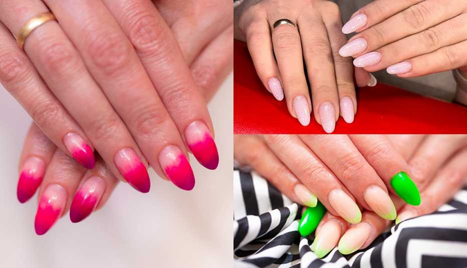 Varias manos  con diferentes manicuras.