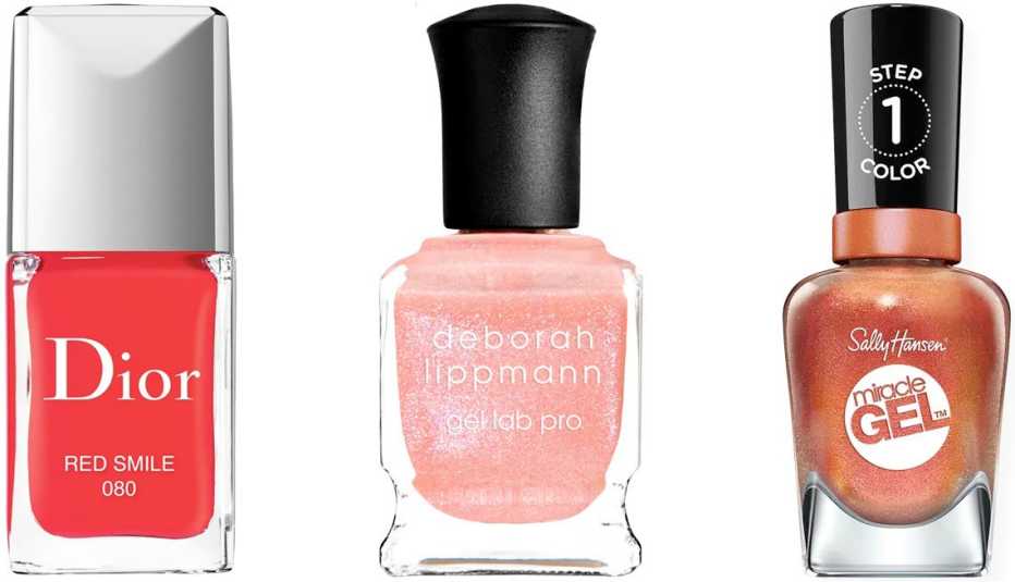 Opciones de esmaltes en diferentes colores.