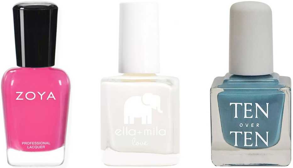 Tres diferentes esmaltes.