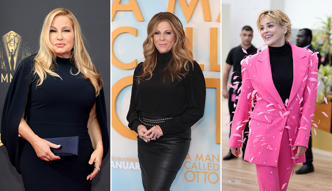 (De izquierda a derecha) Jennifer Coolidge, Rita Wilson y Sharon Stone.