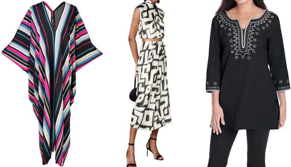 Vestidos para mujeres en estampado color negro.