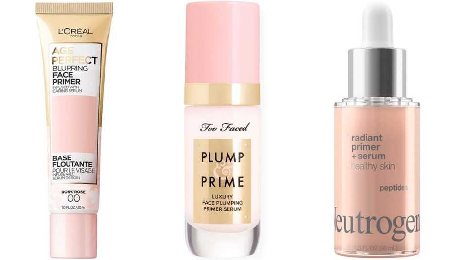 Variedad de prebases de maquillaje. Variedad de prebases de maquillaje.