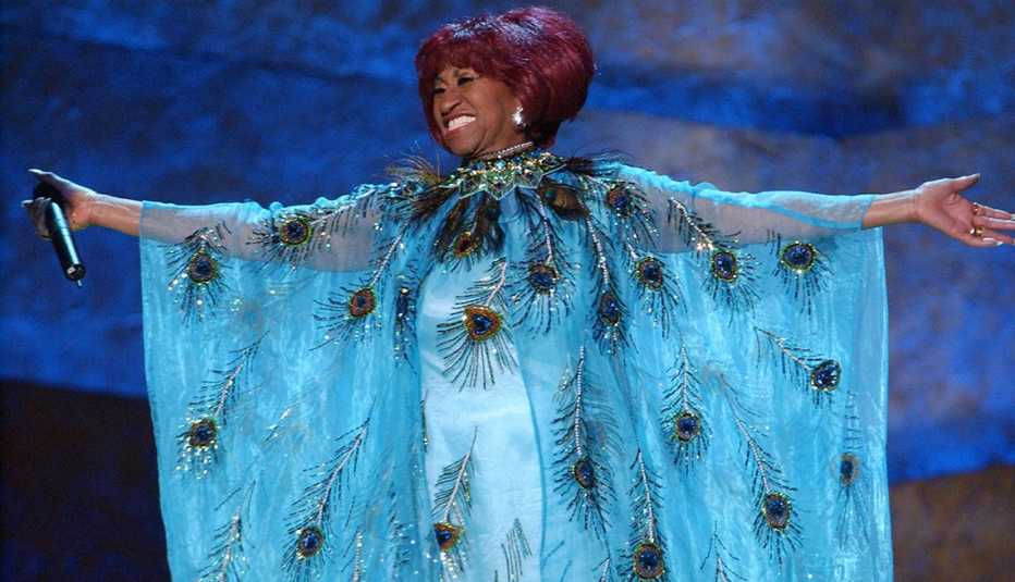 Celia Cruz en el Kennedy Center en el 2001. Celia Cruz en el Kennedy Center en el 2001.