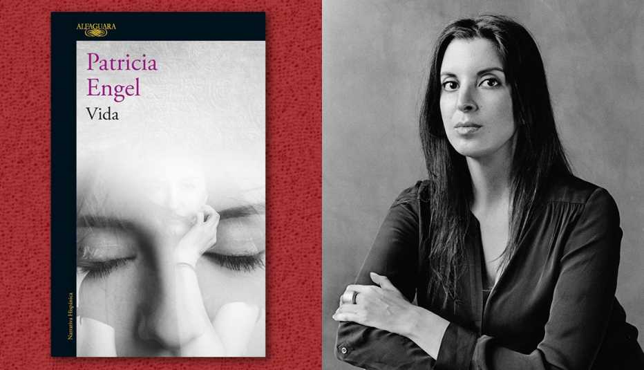 La escritoria Patricia Engel y la portada de su libro 'Vida'.