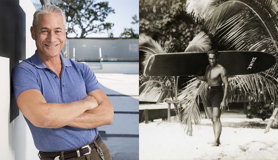 Greg Louganis y Duke Kahanamoku. Greg Louganis y Duke Kahanamoku.