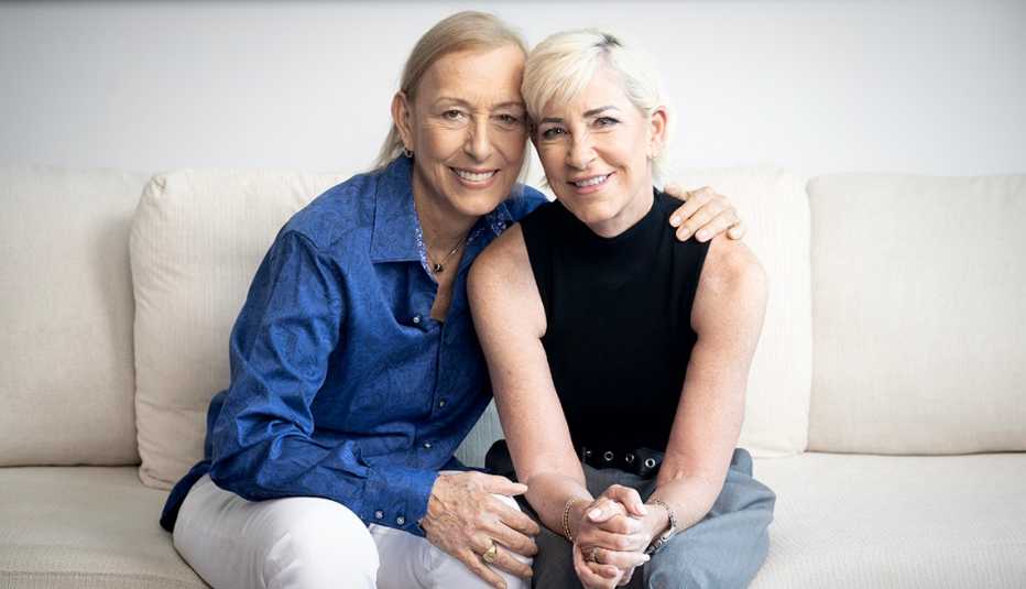 Martina Navratilova y Chris Evert en Miami.