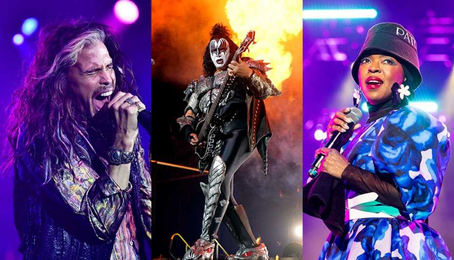 Steven Tyler de Aerosmith, Gene Simmons de Kiss y  Lauryn Hill.