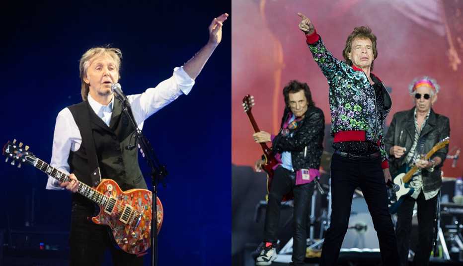 Paul McCartney (izquierda) y el grupo The Rolling Stones. Paul McCartney (izquierda) y el grupo The Rolling Stones.