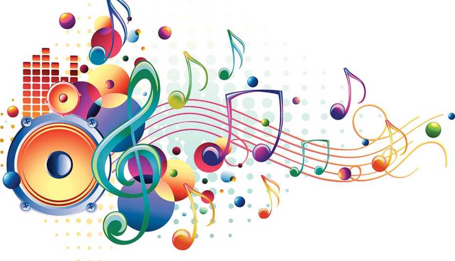 diseño de música multicolor.