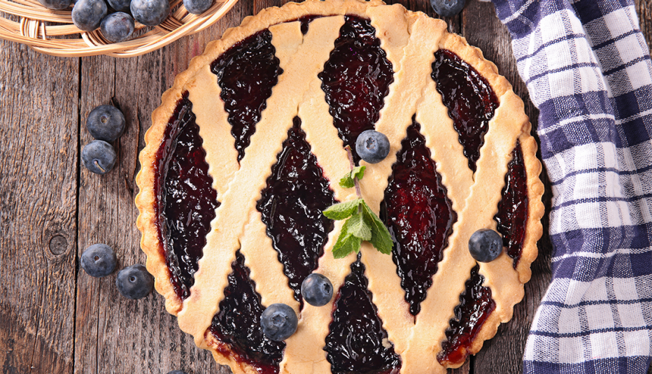 tarta de arándano azul