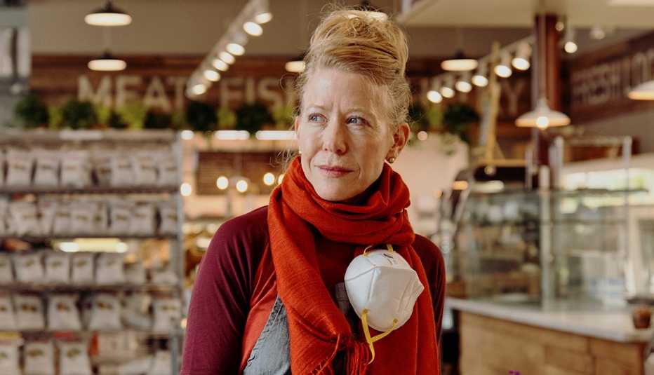 Keri Johnson en su mercado de comestibles