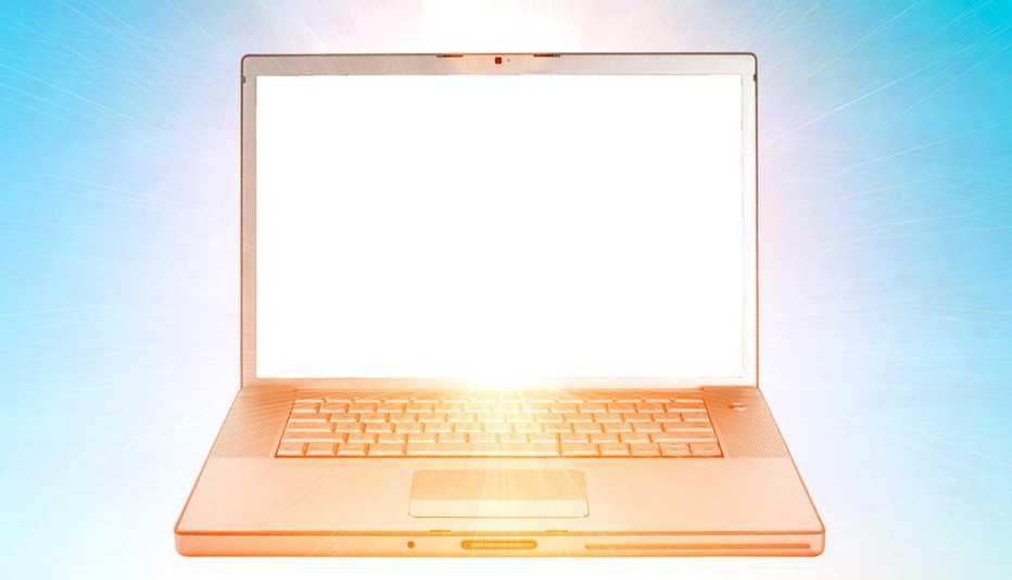 computer floating in heaven