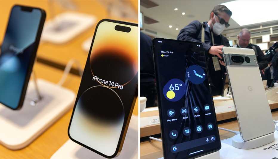 El nuevo iPhone 14 Pro de Apple y el Google Pixel 7 Pro