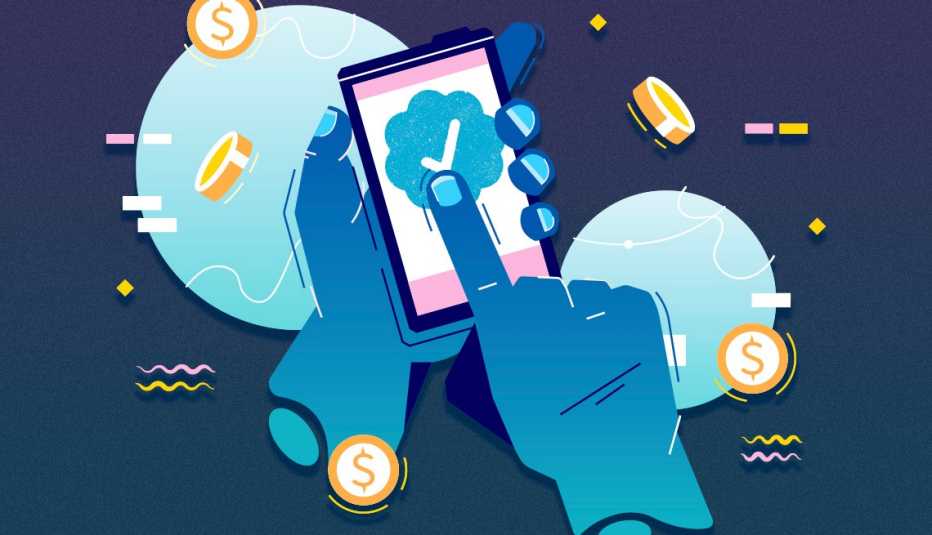 Persona toca la pantalla de un teléfono inteligente con su dedo