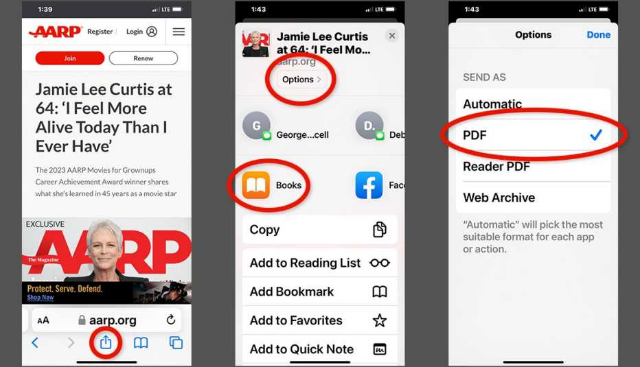 Capturas de pantalla de cómo hacer p d f en iPhone
