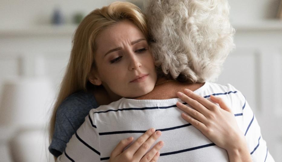 Woman hugging grandmother