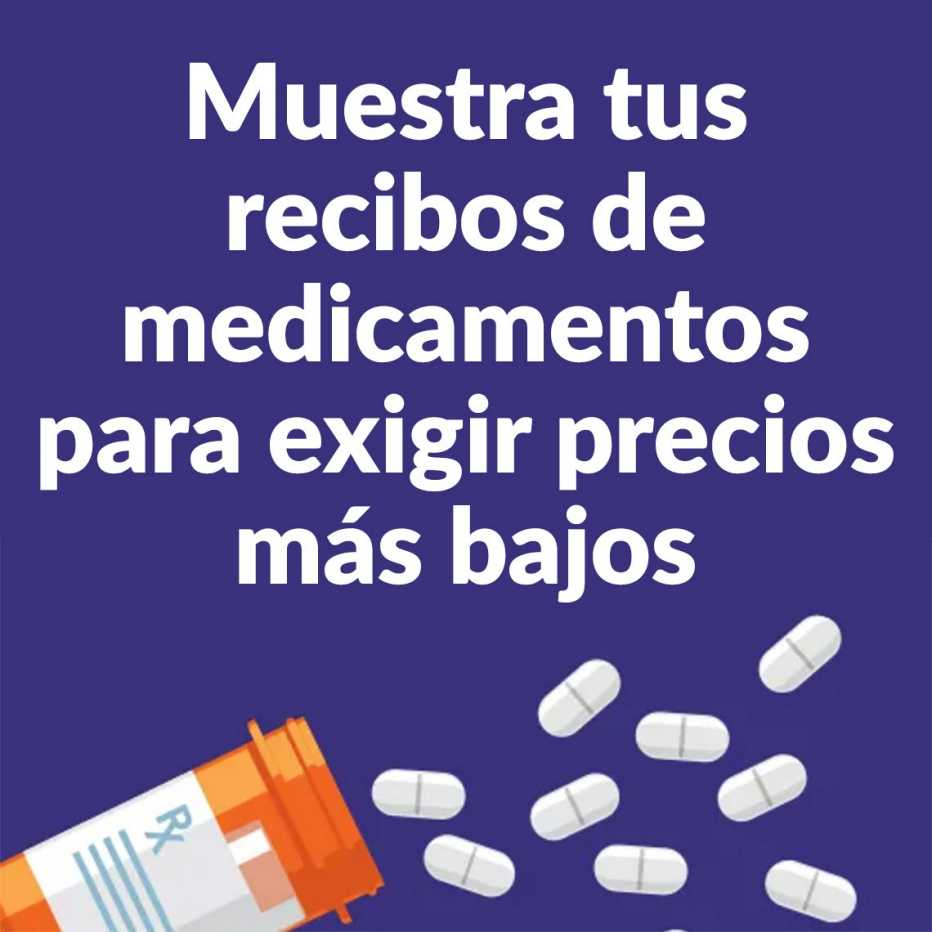 Gráfica con una botella de medicamentos recetados