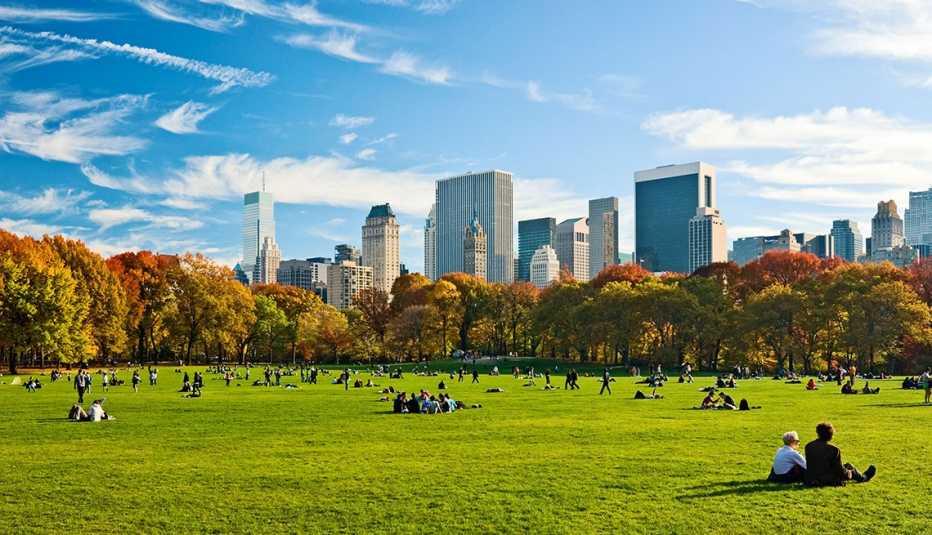 Personas en el Central Park, Nueva York.