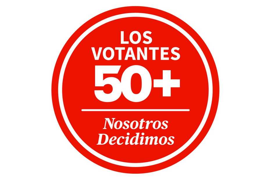 Logo que dice los votantes 50+ nosotros decidimos