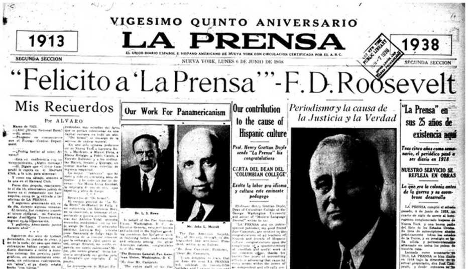 Portada del periódico La Prensa